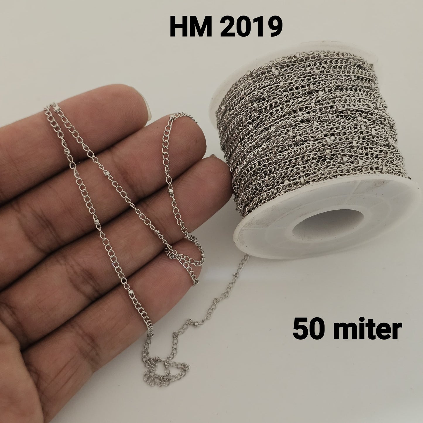 Silver Plated Designer Link Jewelry Chain (50 Meter Roll)-HM 2019