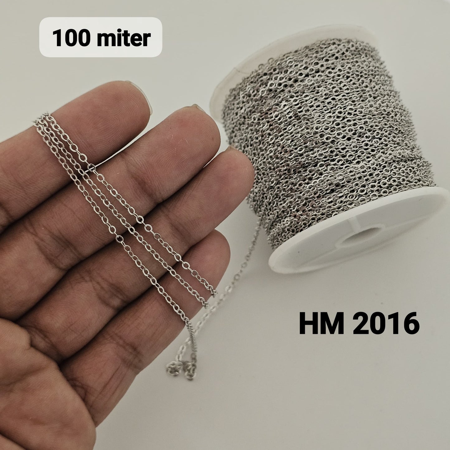 Silver Plated Oval Link Jewelry Chain – (100 Meter Roll) HM 2016