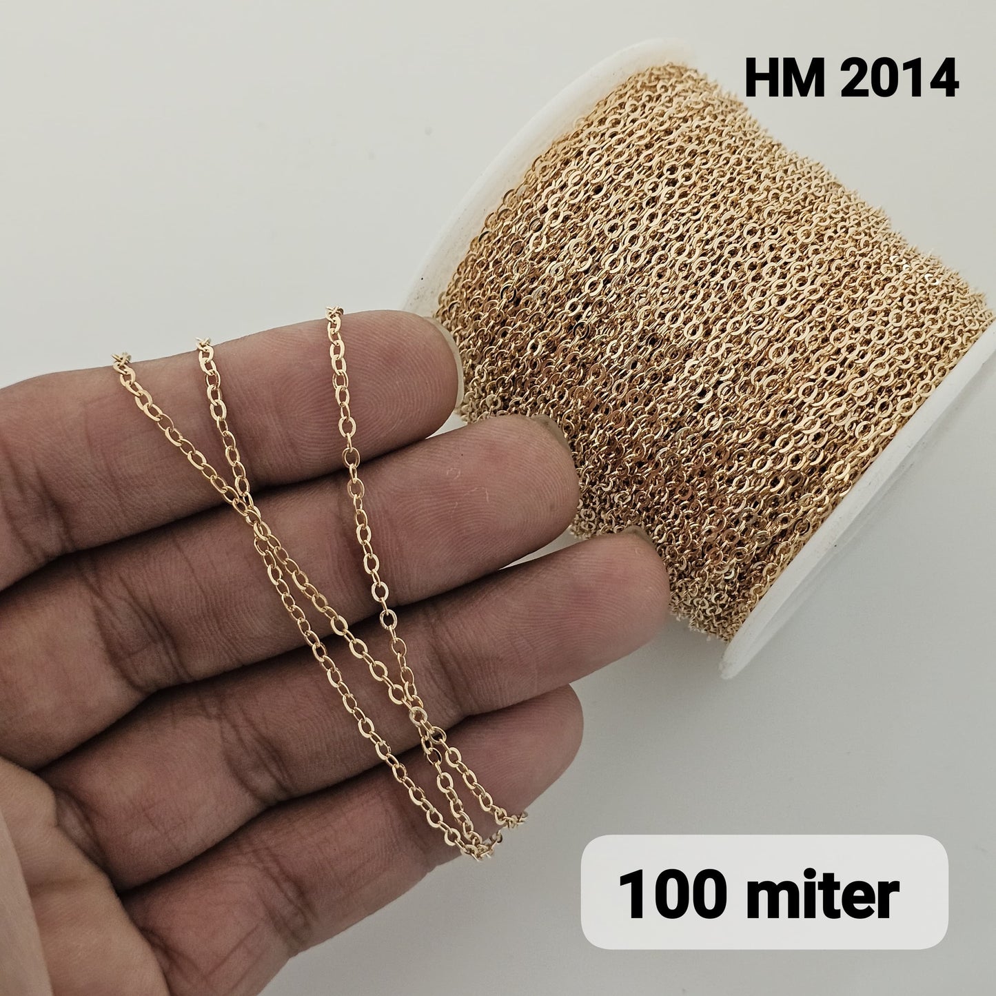 Gold Plated Oval Link Jewelry Chain ( 100 Meter Roll ) - HM 2014