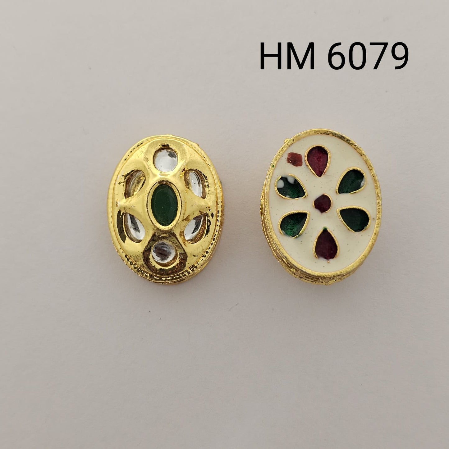 Meenakari kundan stone 10 pcs - HM 6079