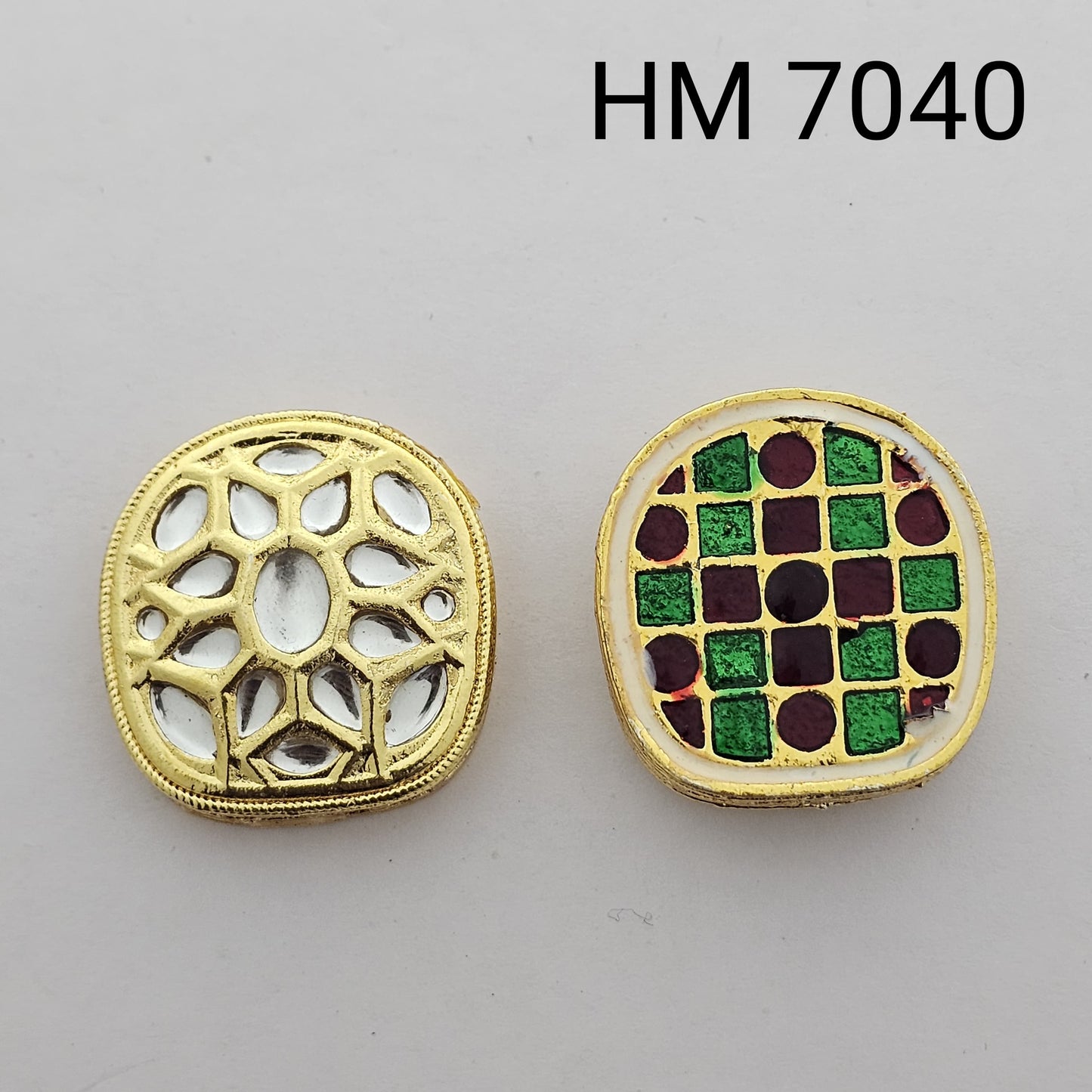Meenakari kundan 10 pcs HM.7040
