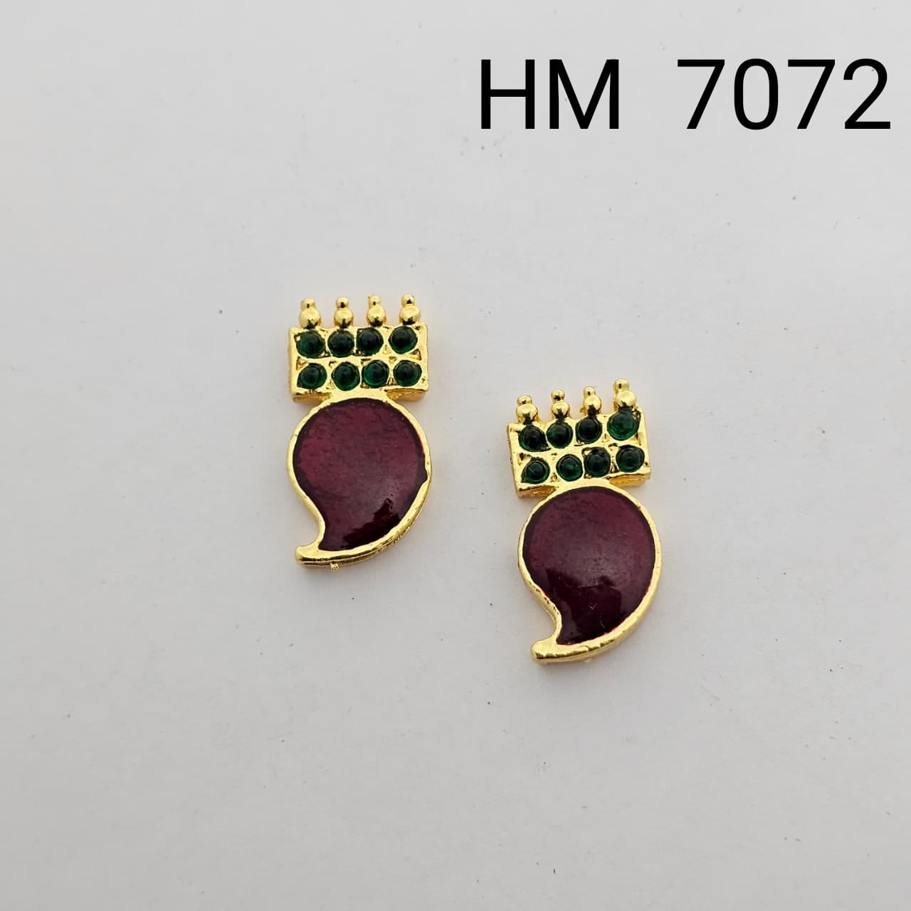 Traditional Gold Plated Enamel Stud Earrings (10pcs)HM7072