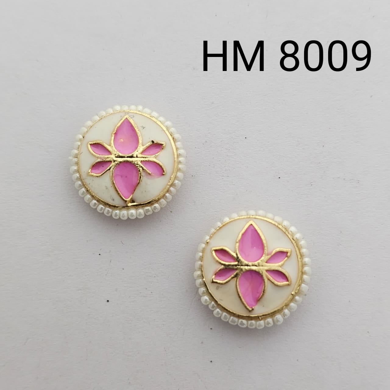Traditional Gold Plated Enamel Stud Earrings 10 pcs ( HM 8009)