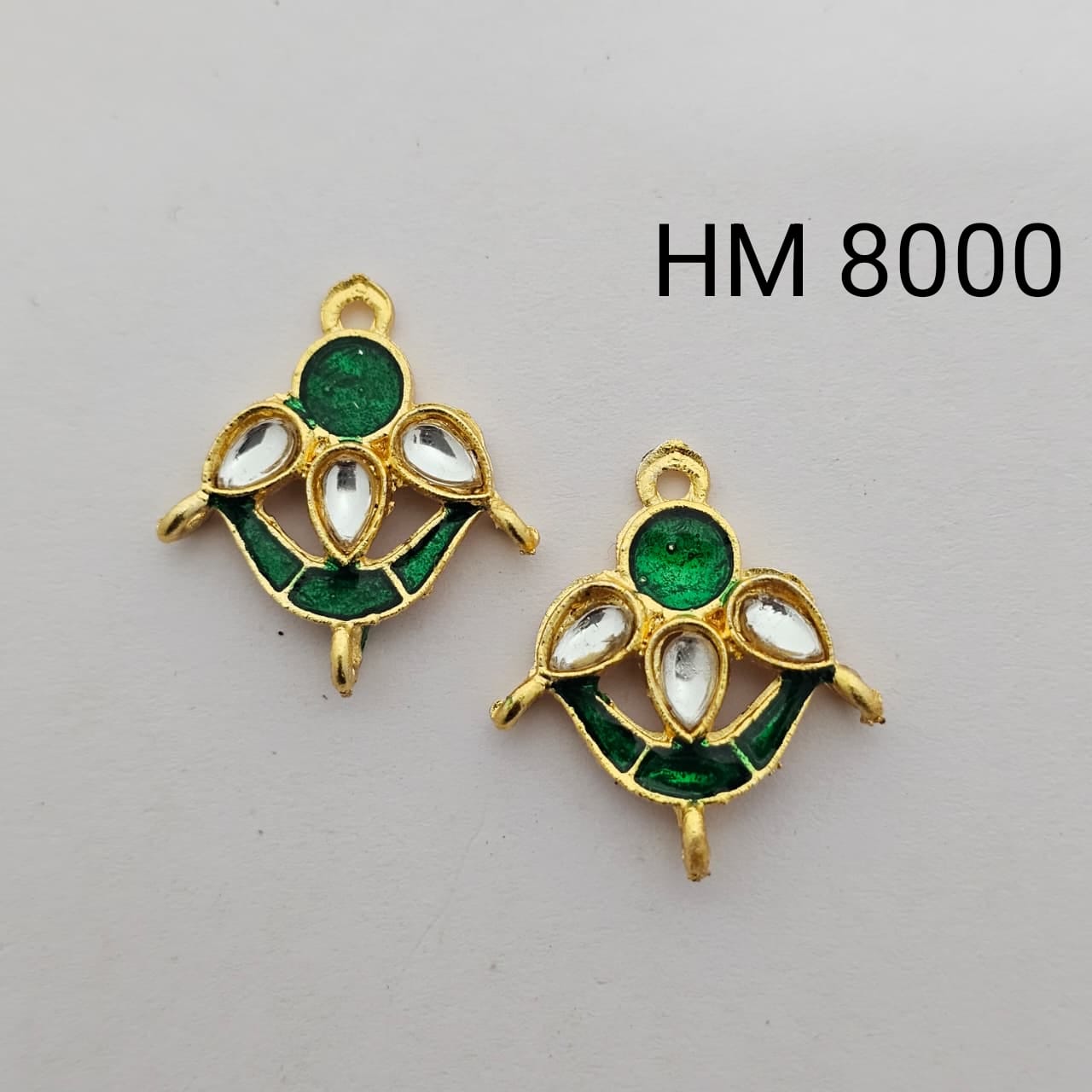 Traditional Gold Plated Enamel Stud Earrings 10 pcs (HM 8000)