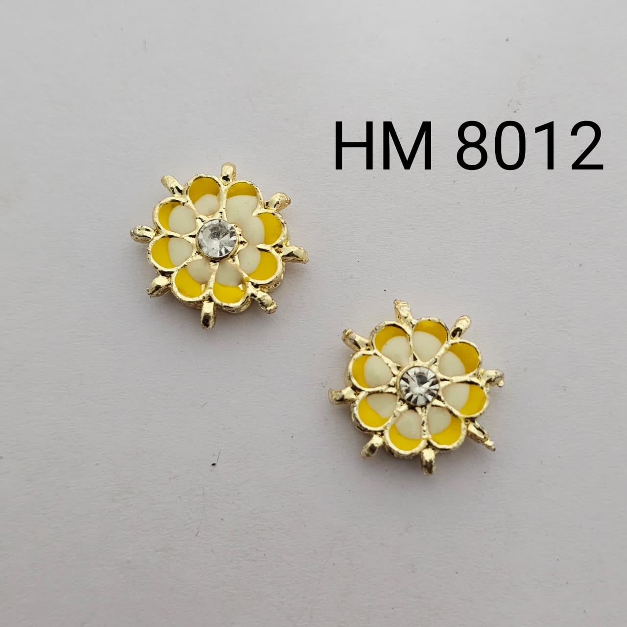Traditional Gold Plated Enamel Stud Earrings 10 pcs (HM 8012)
