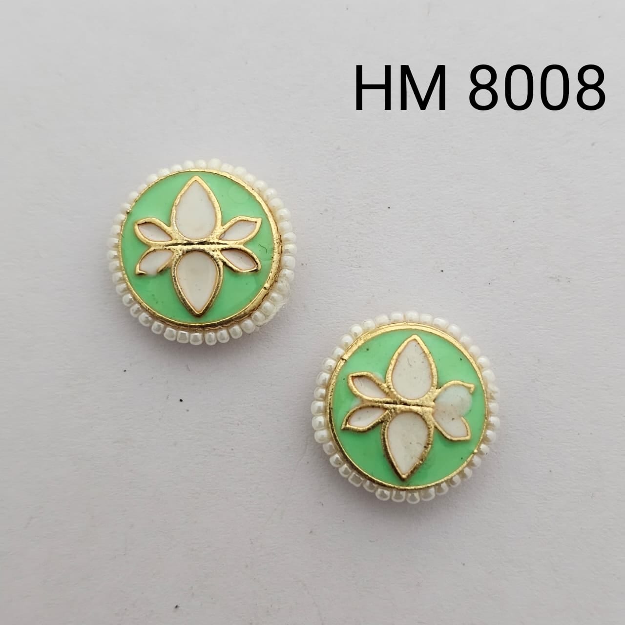 Traditional Gold Plated Enamel Stud Earrings 10 pcs (HM 8008)