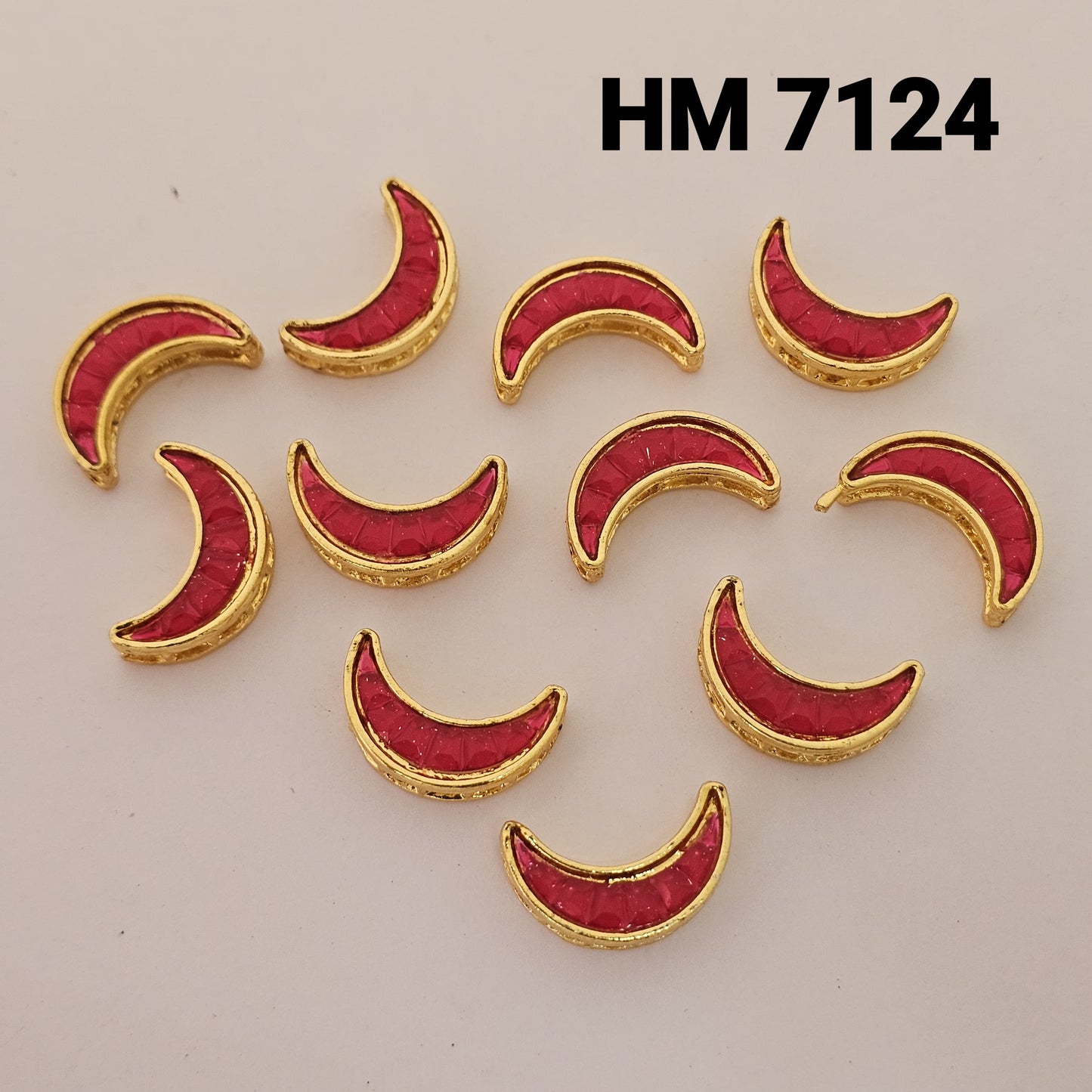 Traditional Gold Plated Enamel Stud Earrings 12 pcs (HM 7124)