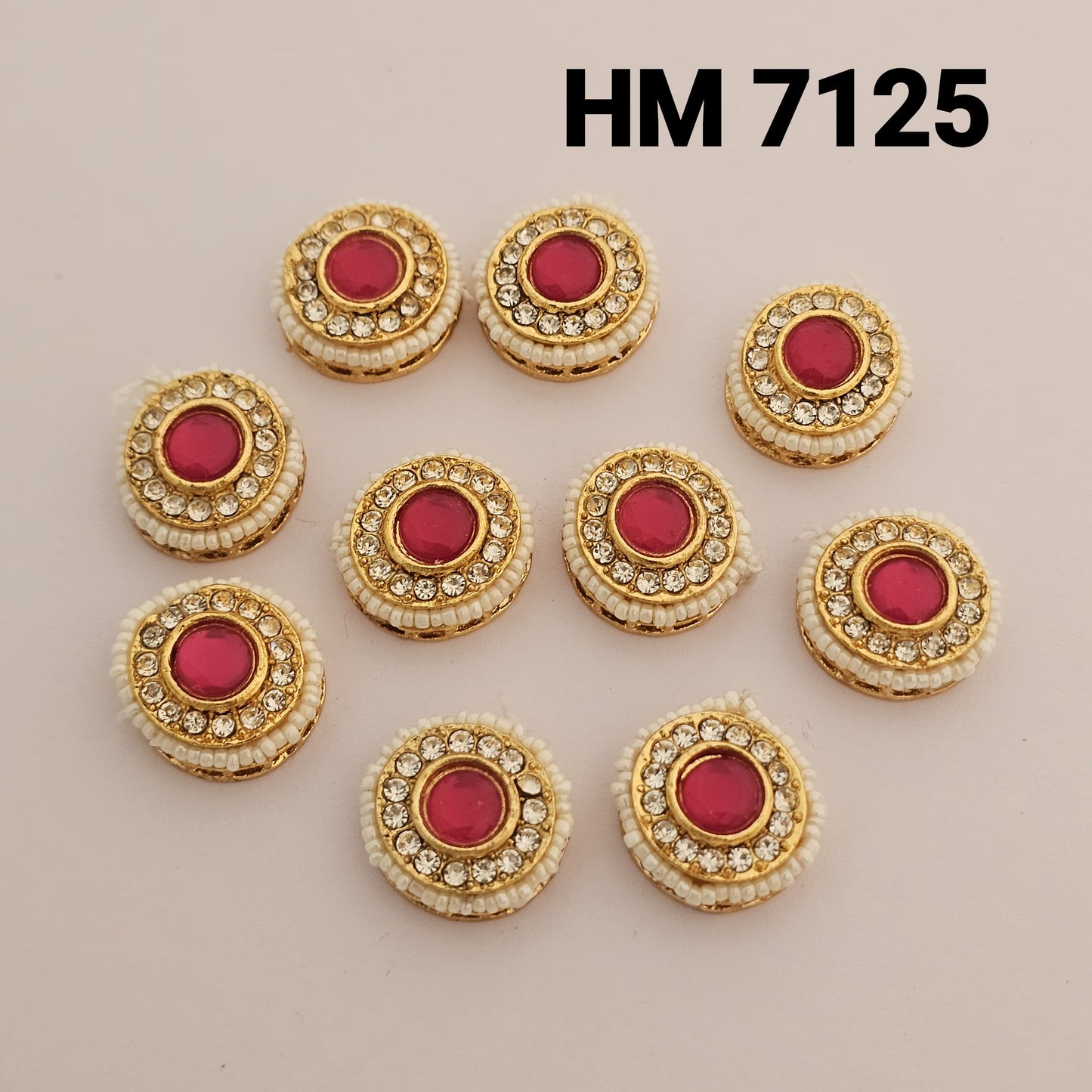 Traditional Gold Plated Enamel Stud Earrings 12 pcs (HM 7125)