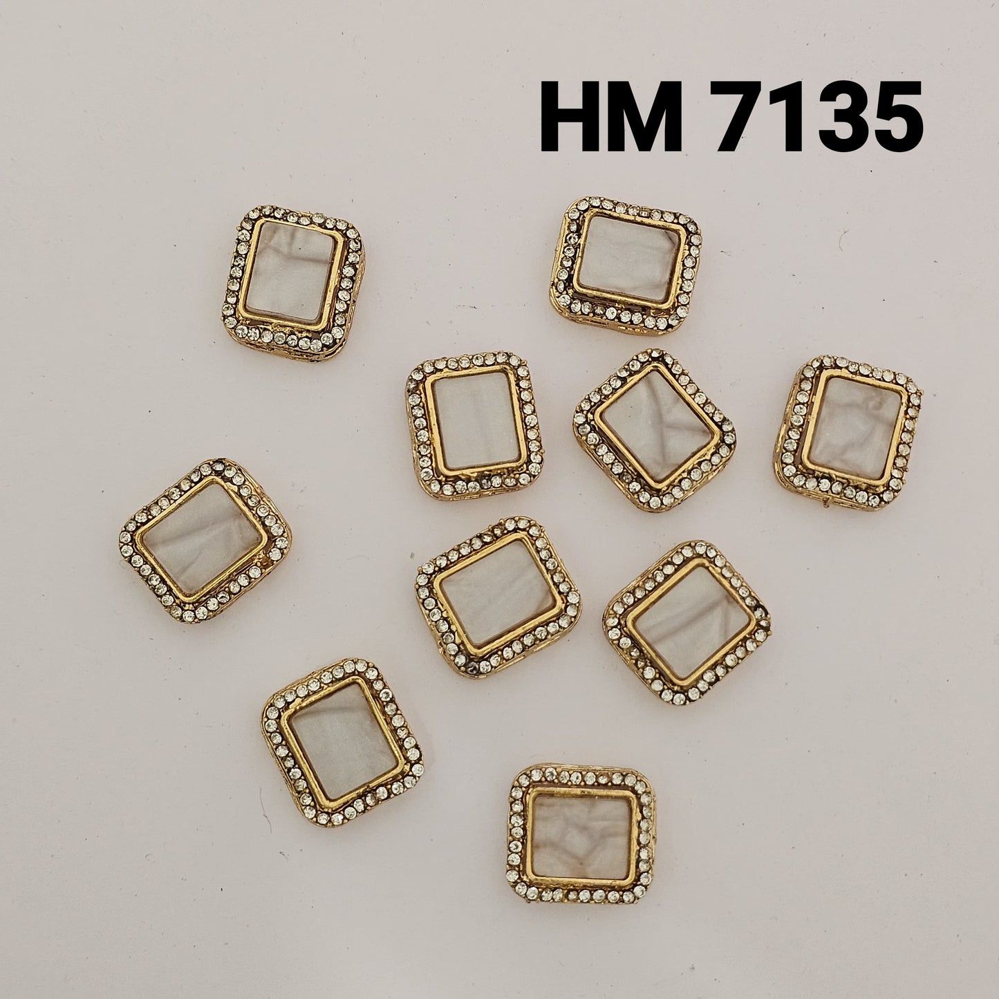 Traditional Gold Plated Enamel Stud Earrings 10 pcs (HM 7135)