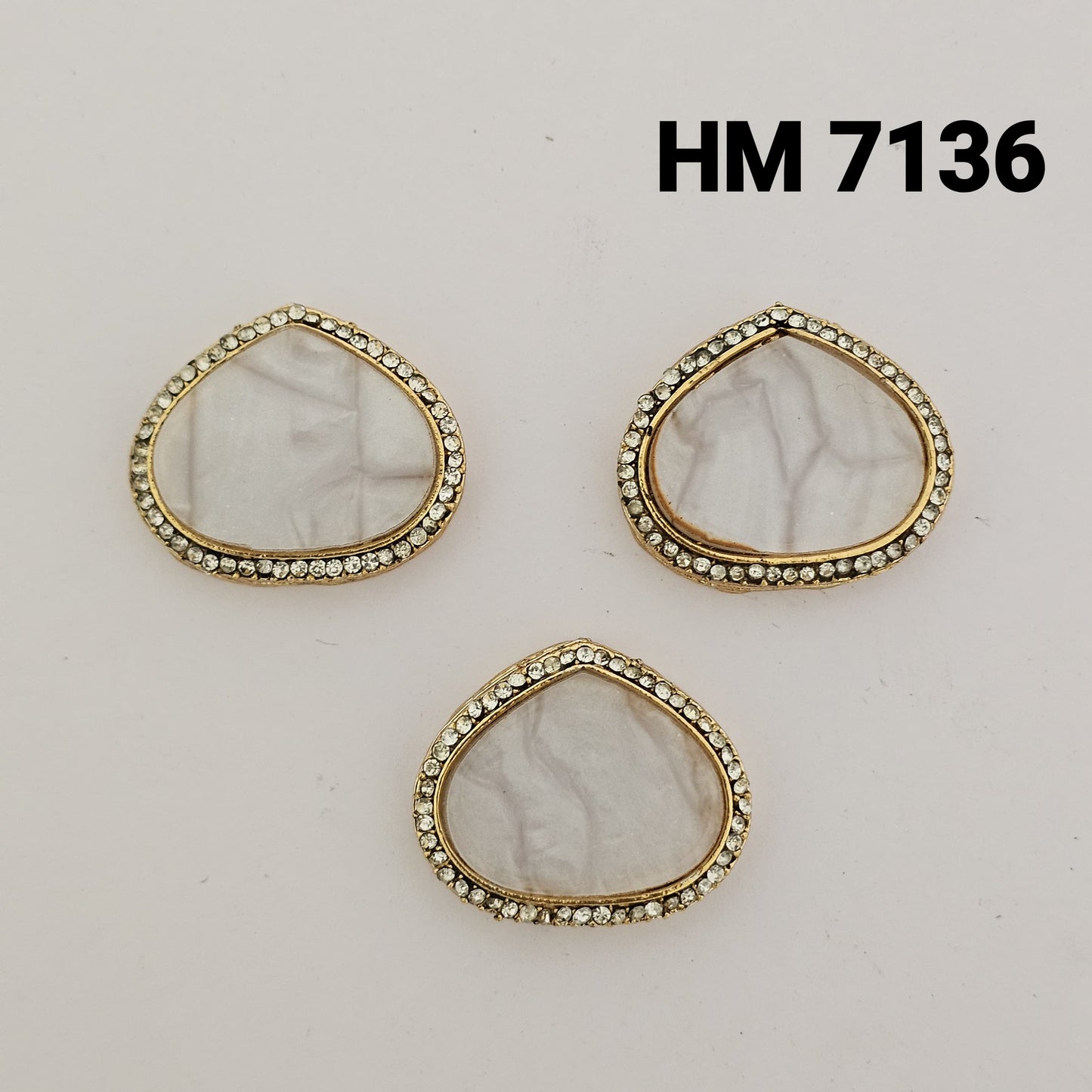 Traditional Gold Plated Enamel Stud Earrings 10 pcs (HM 7136)