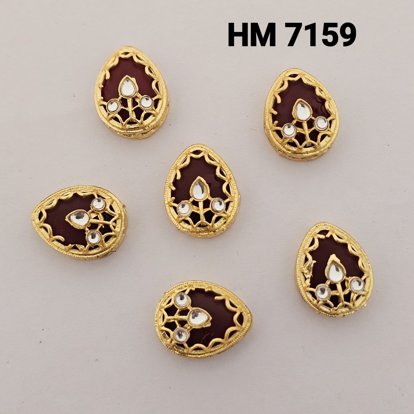Traditional Kundan Meenakari Gold Plated stone 10 pcs (HM 7159)