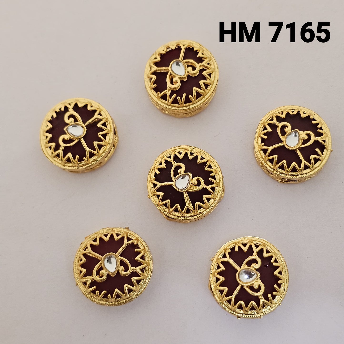Traditional Kundan Meenakari Gold Plated stone 10 pcs (HM 7165)