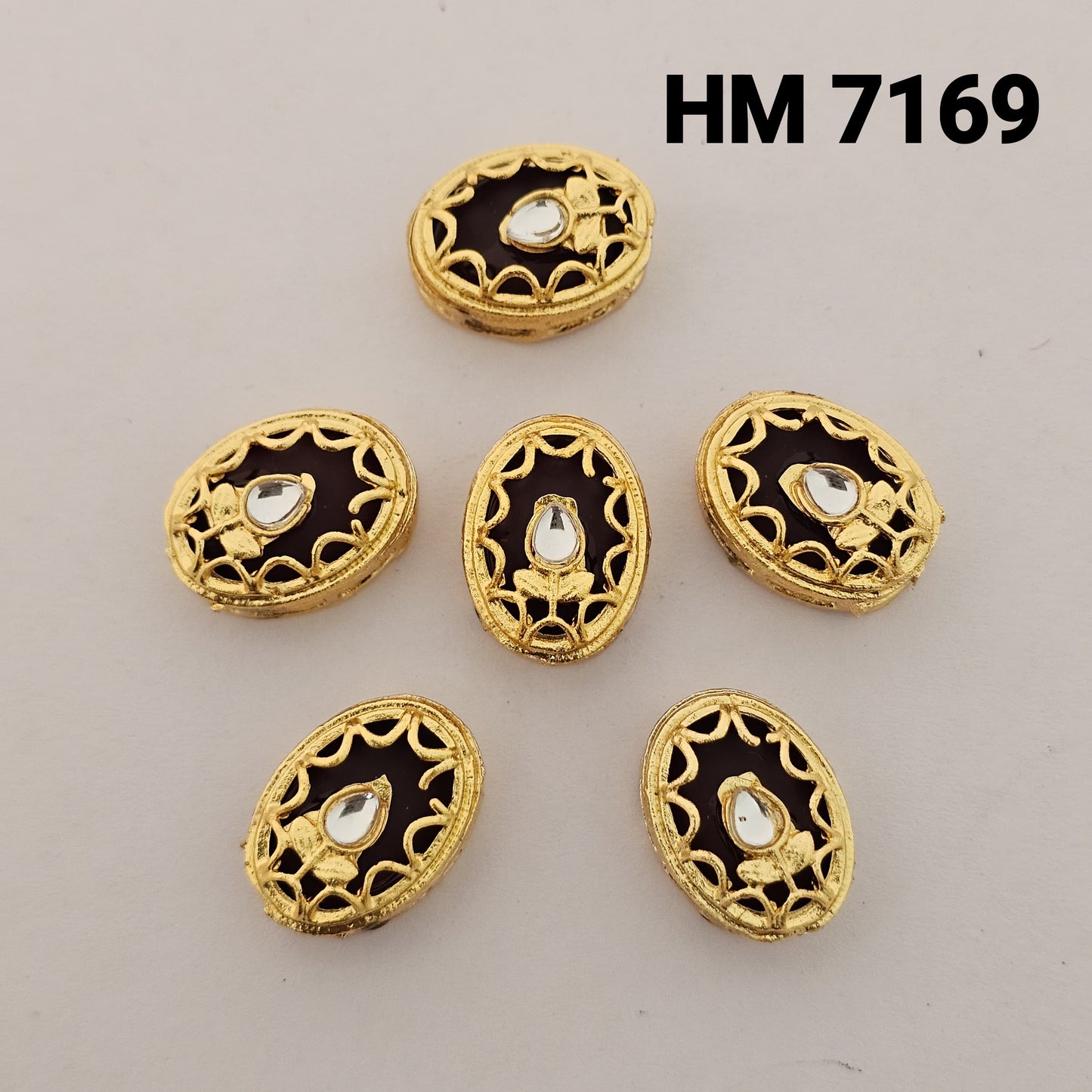 Traditional Kundan Meenakari Gold Plated stone 10 pcs (HM 7169)