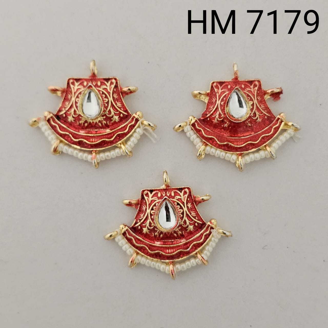 👉 Ethnic Meenakari Pearl Drop Pendant 12 pcs (HM 7179)