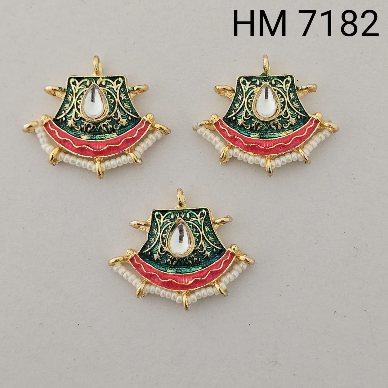 👉 Ethnic Meenakari Pearl Drop Pendant 12 pcs (HM 7182)