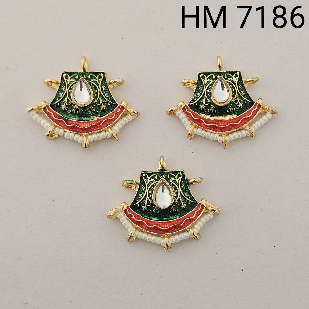 👉 Ethnic Meenakari Pearl Drop Pendant 12 pcs (HM 7186)