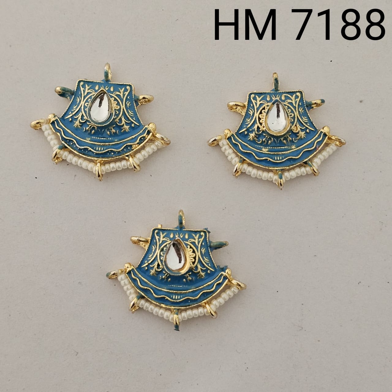 👉 Ethnic Meenakari Pearl Drop Pendant 12 pcs (HM 7188)