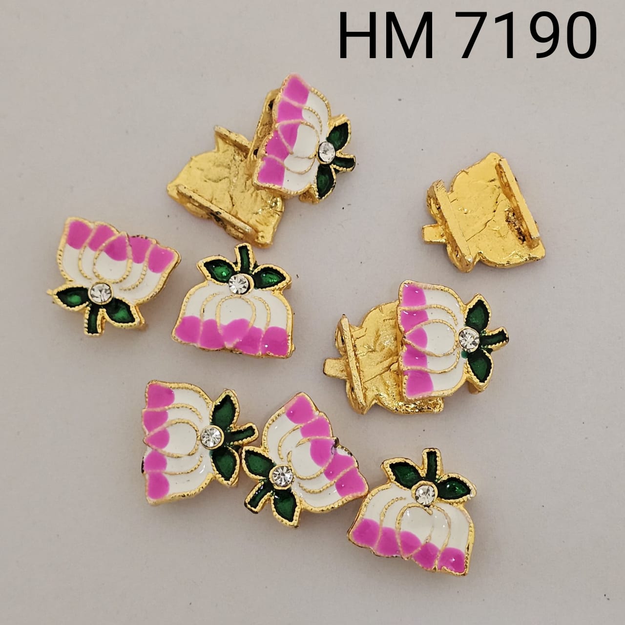 Floral Enamel Stone Connector Charm 10 pcs big (HM 7190)