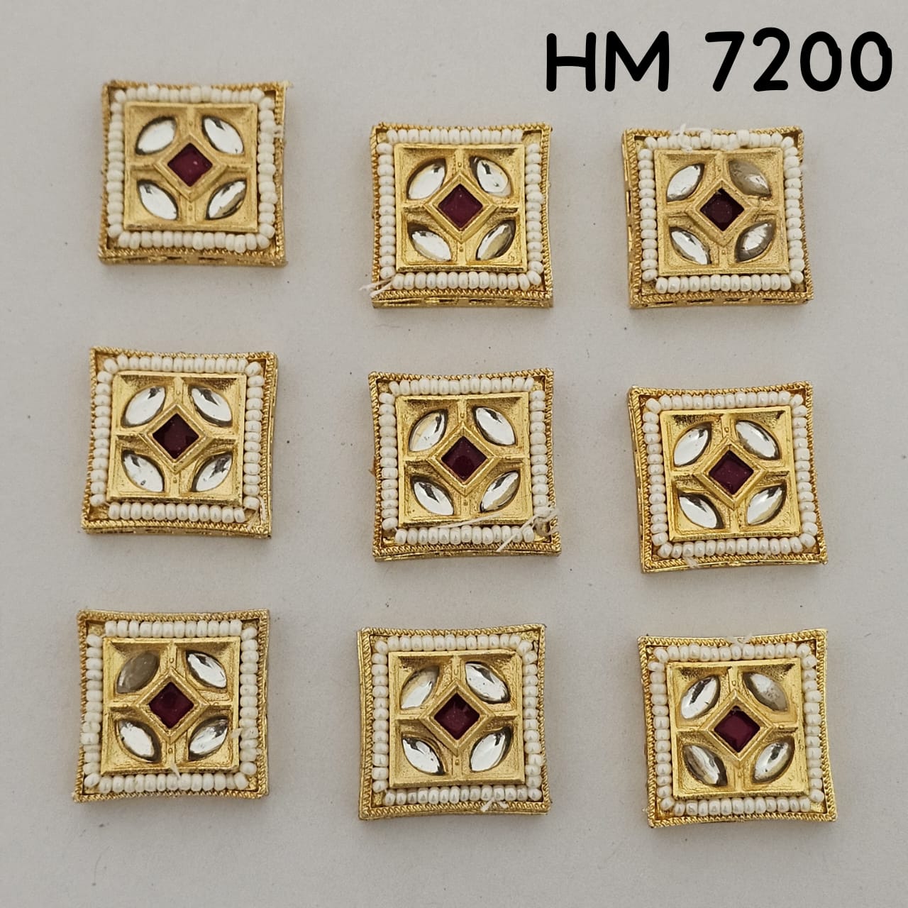 Traditional Kundan Meenakari Gold Plated stone (9 pcs in one pkt) HM 7200