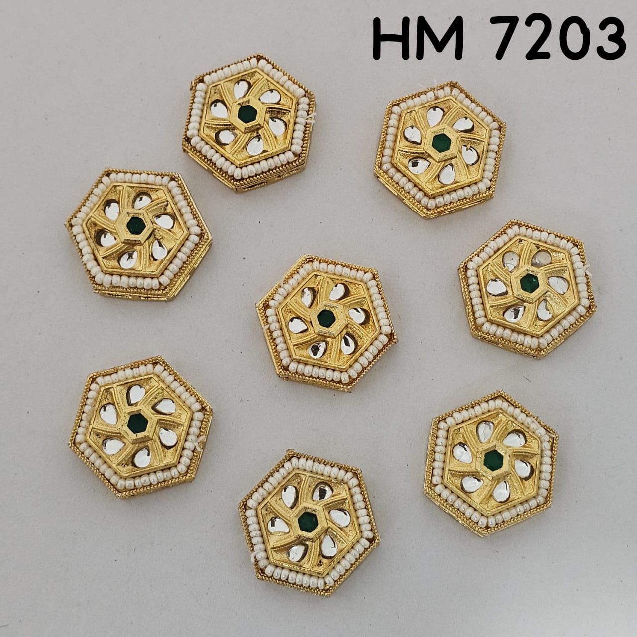 Traditional Kundan Meenakari Gold Plated stone (9 pcs in one pkt) HM 7203
