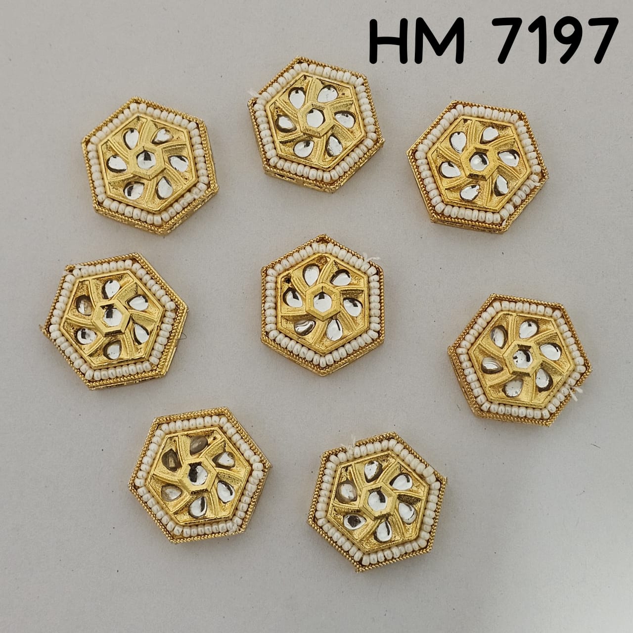 Traditional Kundan Meenakari Gold Plated stone (9 pcs in one pkt) HM 7197