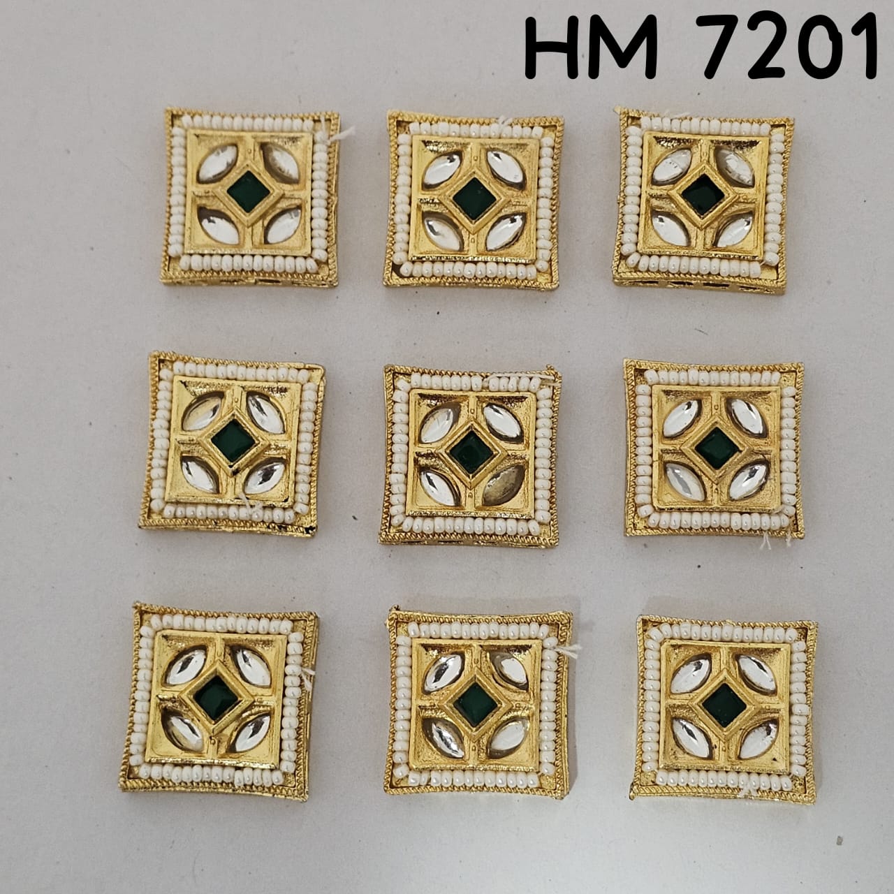 Traditional Kundan Meenakari Gold Plated stone (9 pcs in one pkt) HM 7201