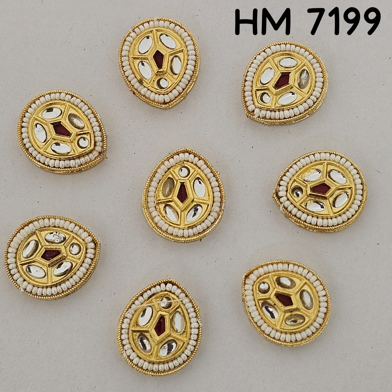 Traditional Kundan Meenakari Gold Plated stone (9 pcs in one pkt) HM 7199