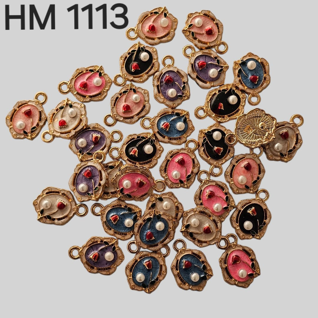 Floral Pearl Enamel Connector 50 pcs (HM 1113)
