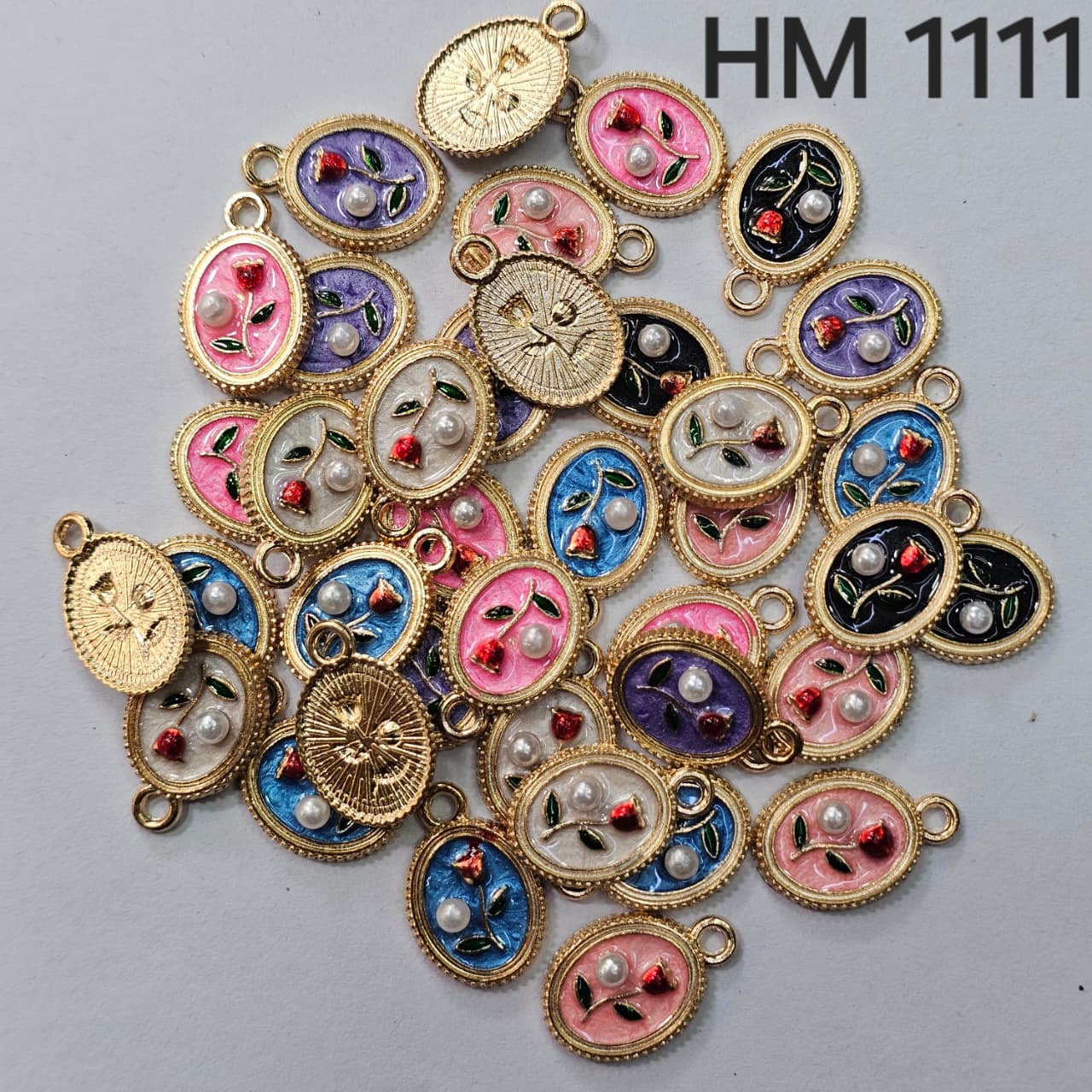 Floral Pearl Enamel Connector 50 pcs (HM 1111)