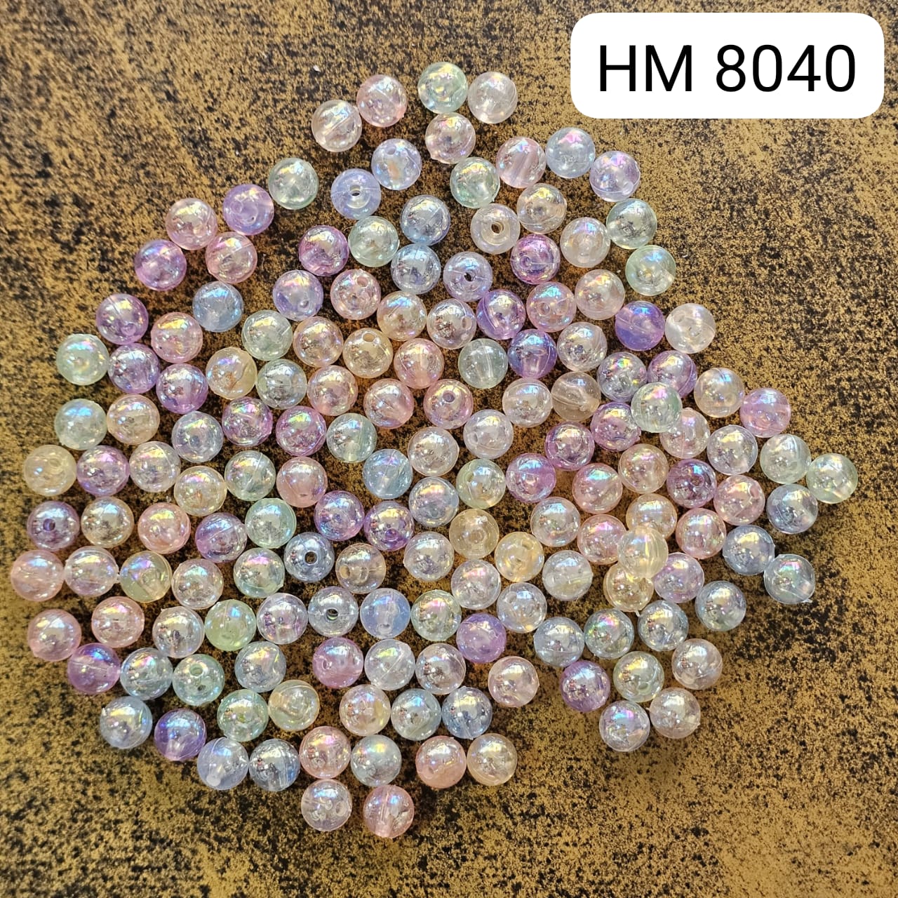 Pastel Round Plastic Beads (500 gram per pkt) HM 8040