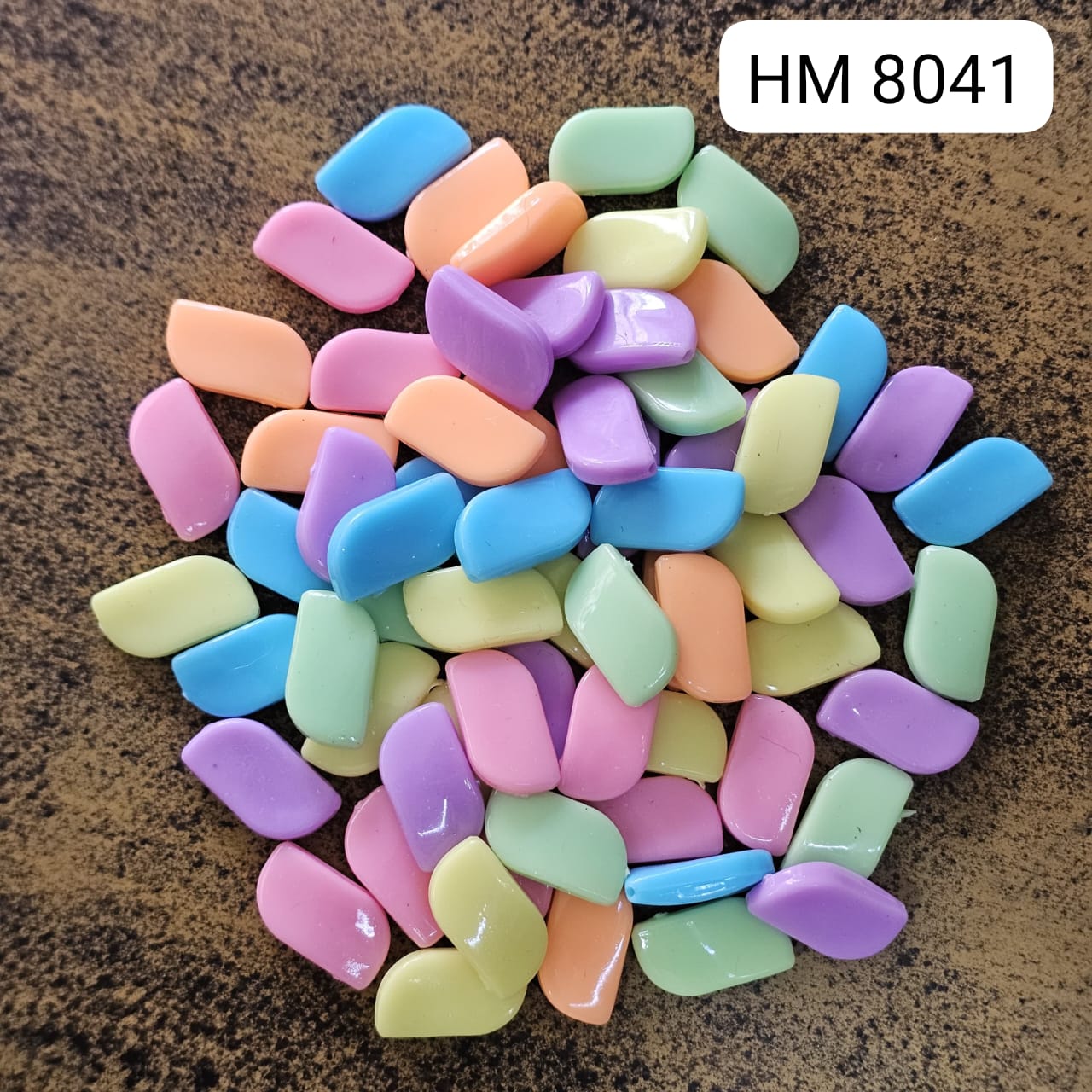 Pastel Round Plastic Beads (500 gram per pkt) HM 8041