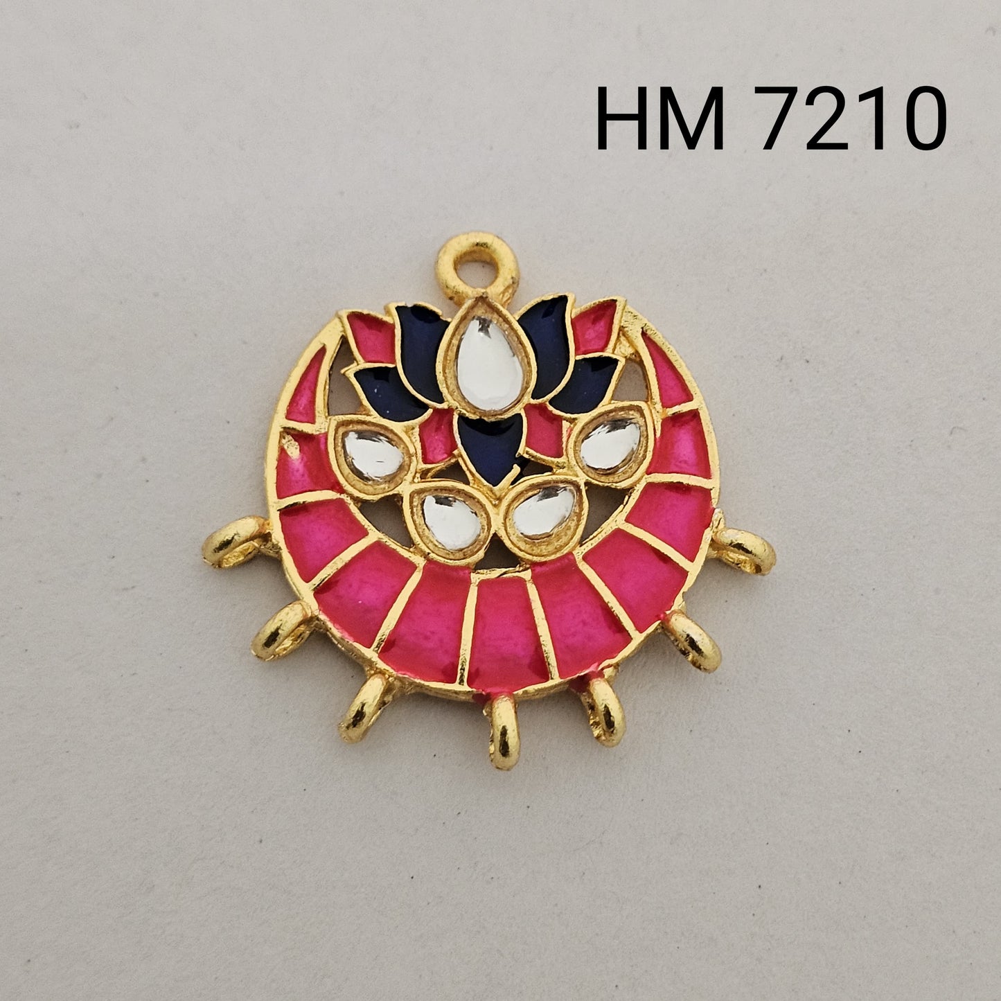 Traditional Kundan Meenakari Gold Plated stone (10 pcs) HM 7210