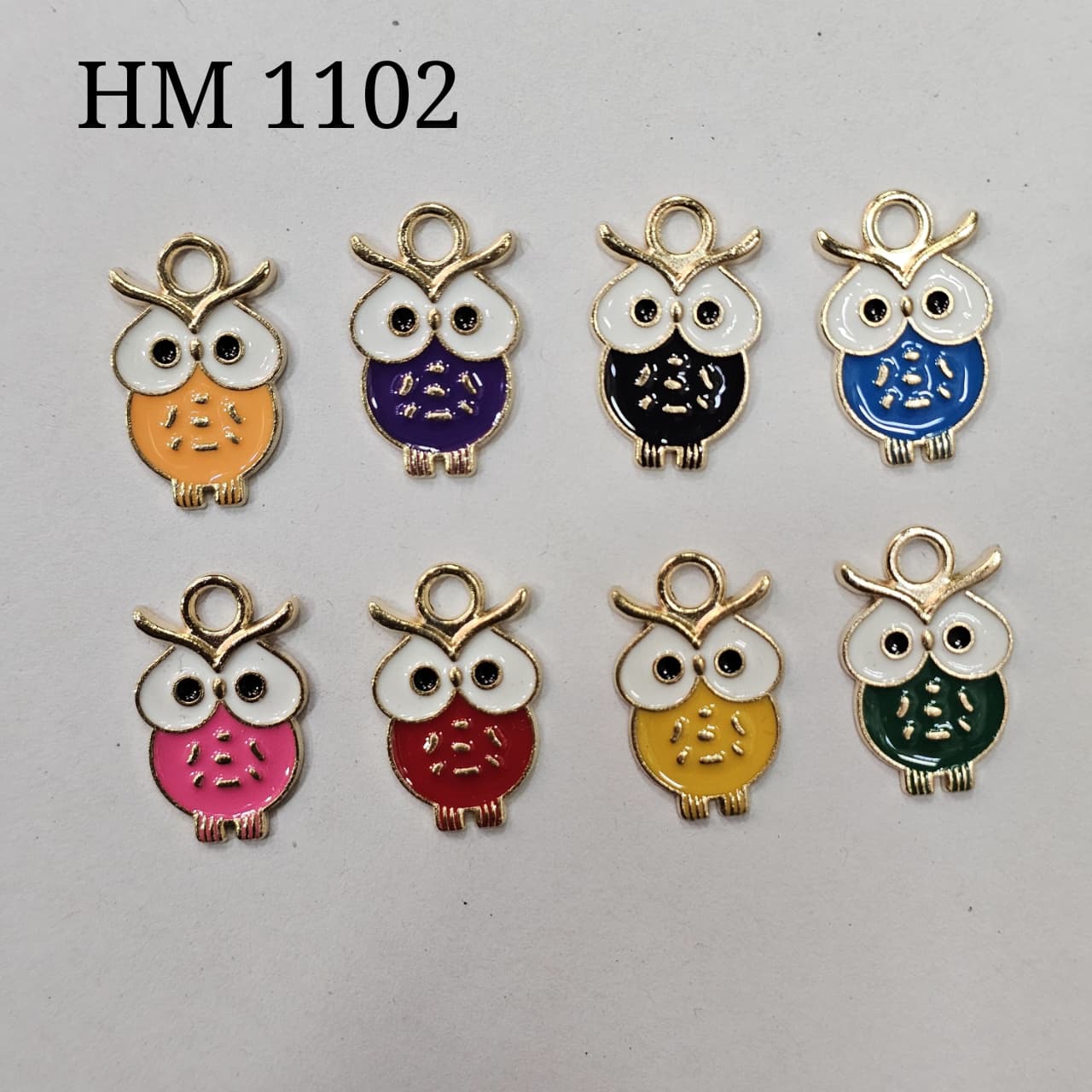 Colorful Owl Metal Charms 100 PCS MIX – Enamel Finish HM 1102