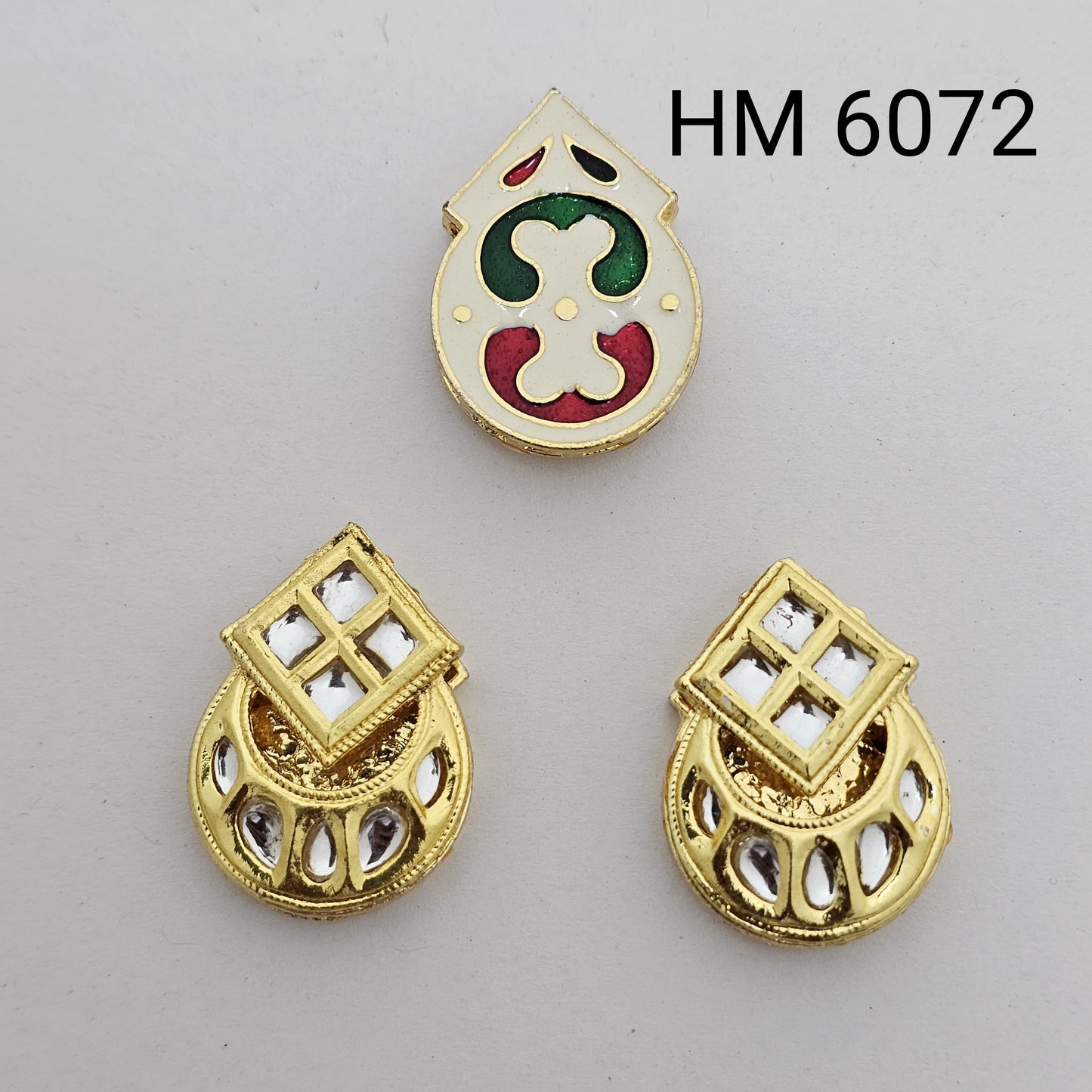 Traditional Kundan Meenakari Designer pendant (2 PCS) - HM 6072