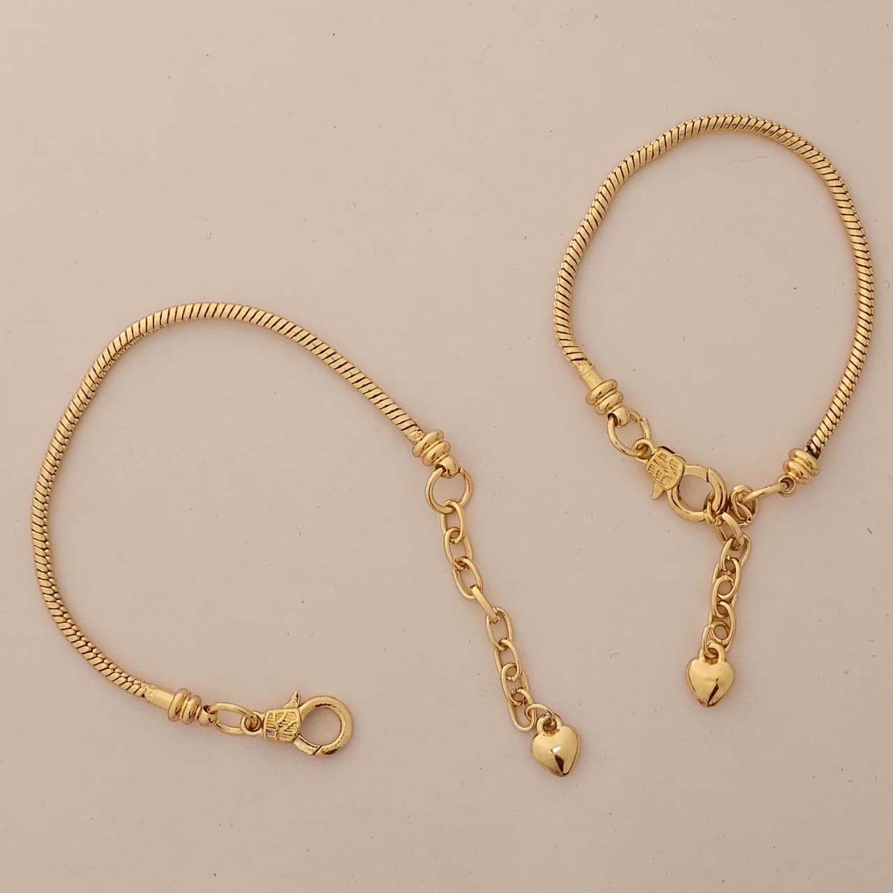 Adjustable Gold Heart Drop Bracelet ( 10 PCS IN ONE PKT )