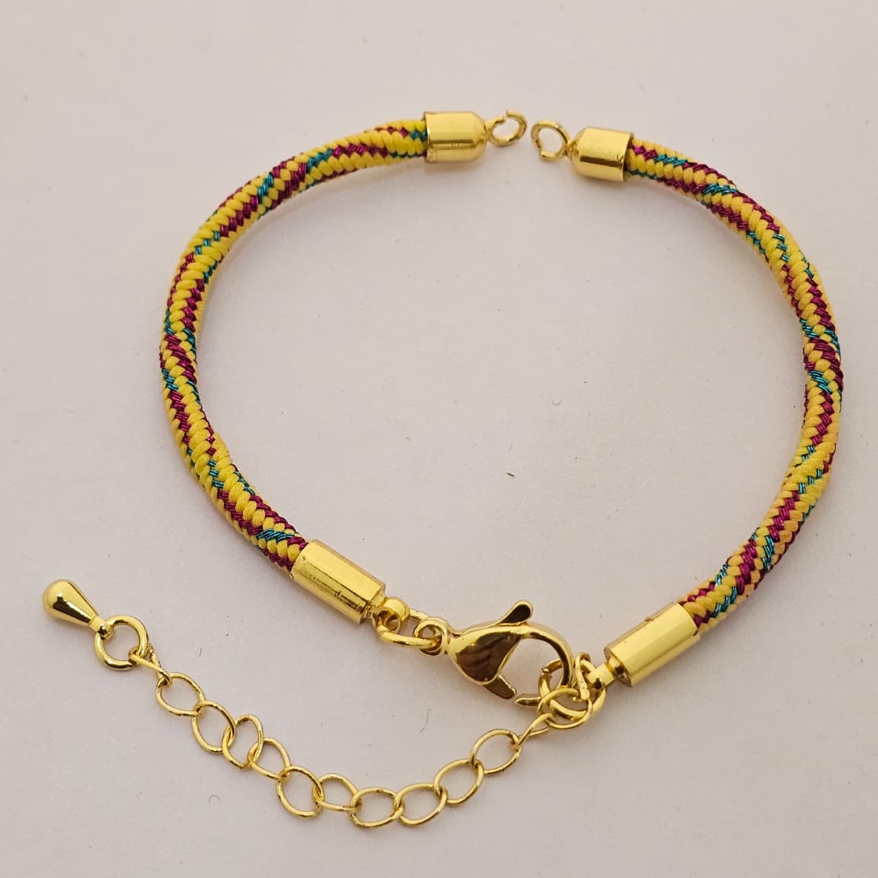 Premium Braided Thread Adjustable Bracelet (Gold Finish) (10PCS IN ONE PKT)