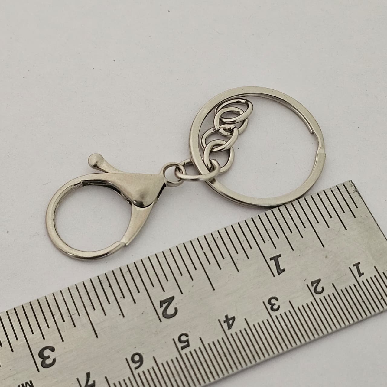 Silver Finish Keychain Hook with Split Ring (Heavy Quality)
