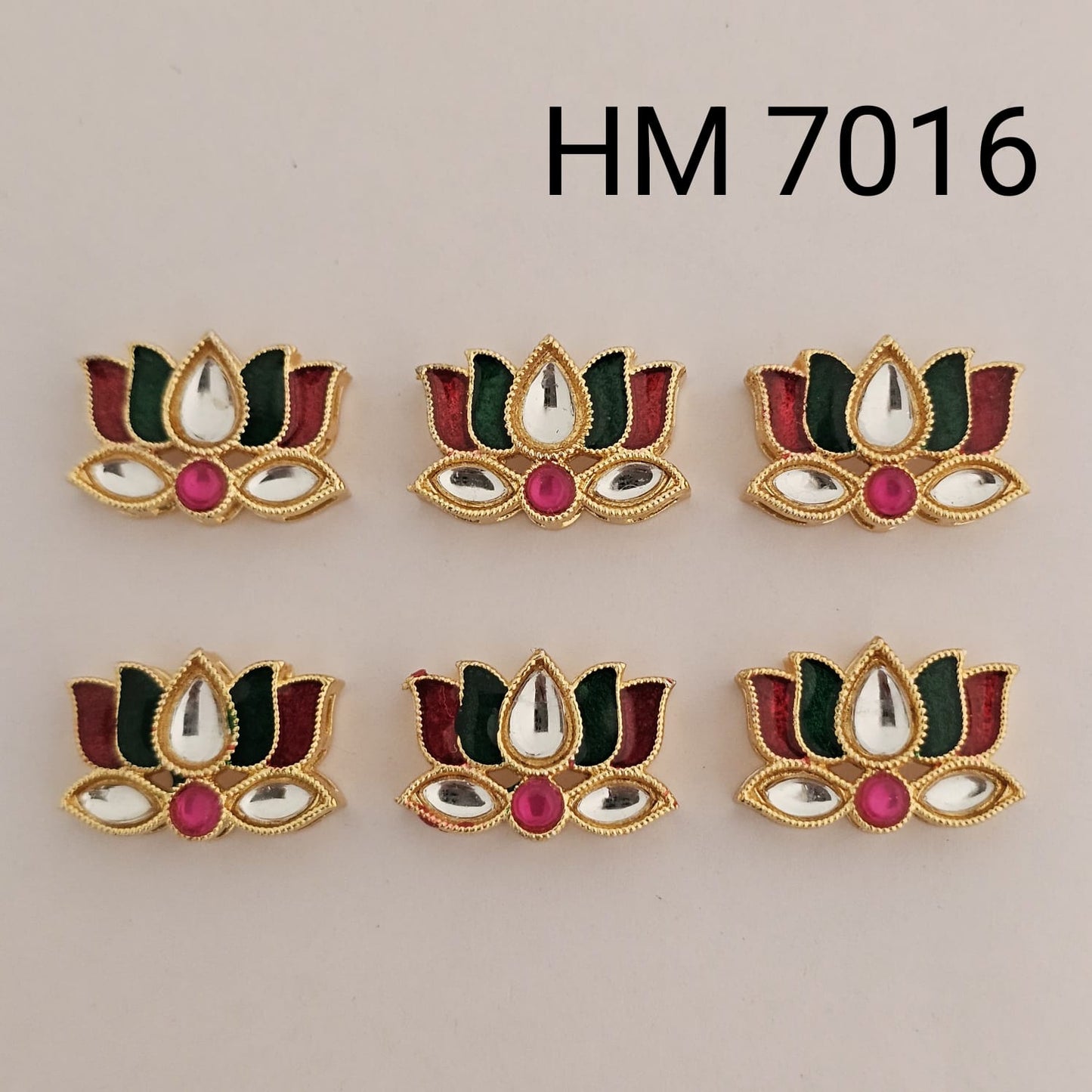 Meenakari kundan stone 10 pcs - HM.7016