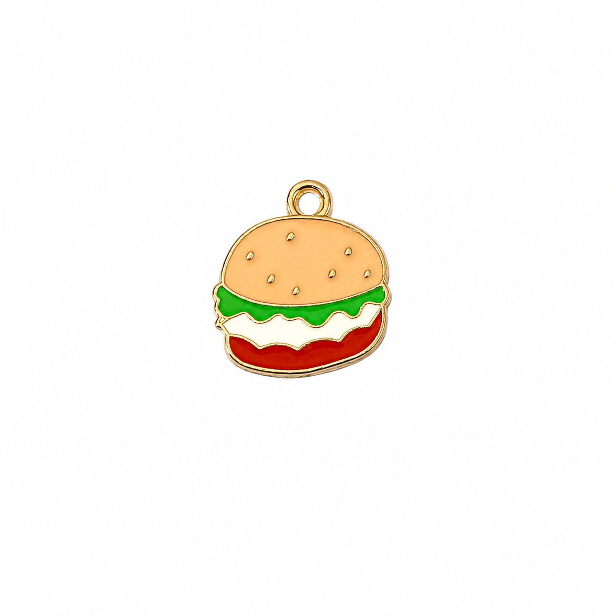 Burger Enamel Charms - 10 Pcs