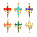 Gothic Liquid Melt Dripping Cross Charms - 10 pcs