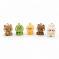 Cute Kawaii Plush Animal Charms Pendant Set | Bear, Frog, Chick & Bunny Charms for DIY Jewelry Making | Hira Creation 5pcs