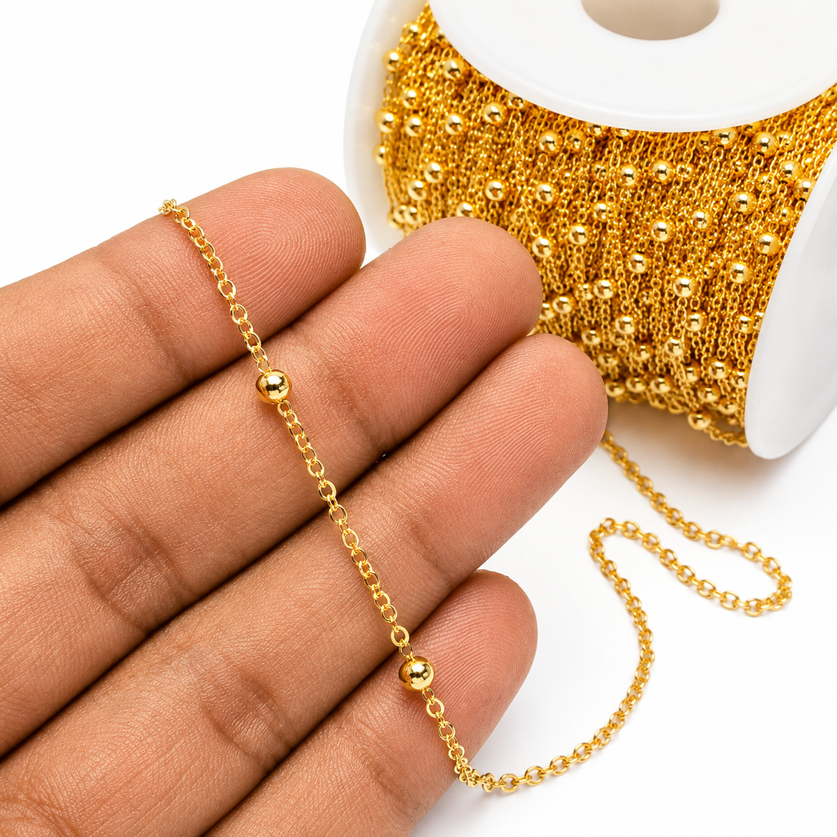 Gold Color Ganthan Chain - 50 Meter