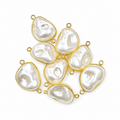 Baroque Pearl Connector Charms | Gold Bezel Irregular Faux Pearl Links | Jewelry Making Supplies(PACK OF 10PCS)