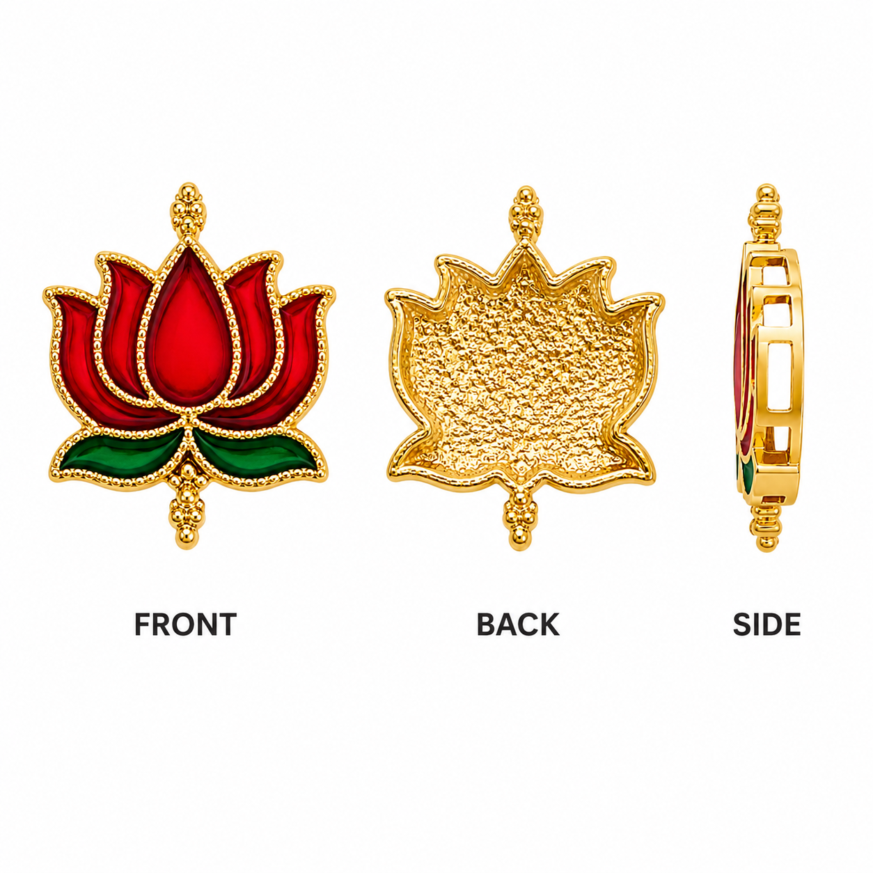 Lotus Shape Enamel Connector Charm – Gold Plated Decorative Jewelry Making Connector(PACK OF 12 PCS)