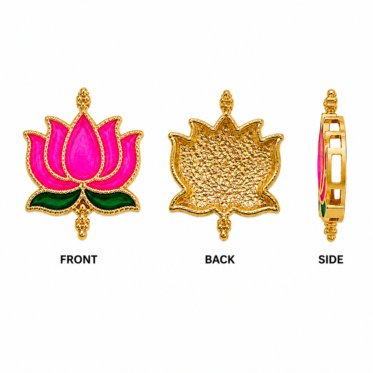 Lotus Shape Enamel Connector Charm – Gold Plated Decorative Jewelry Making Connector(PACK OF 12 PCS)