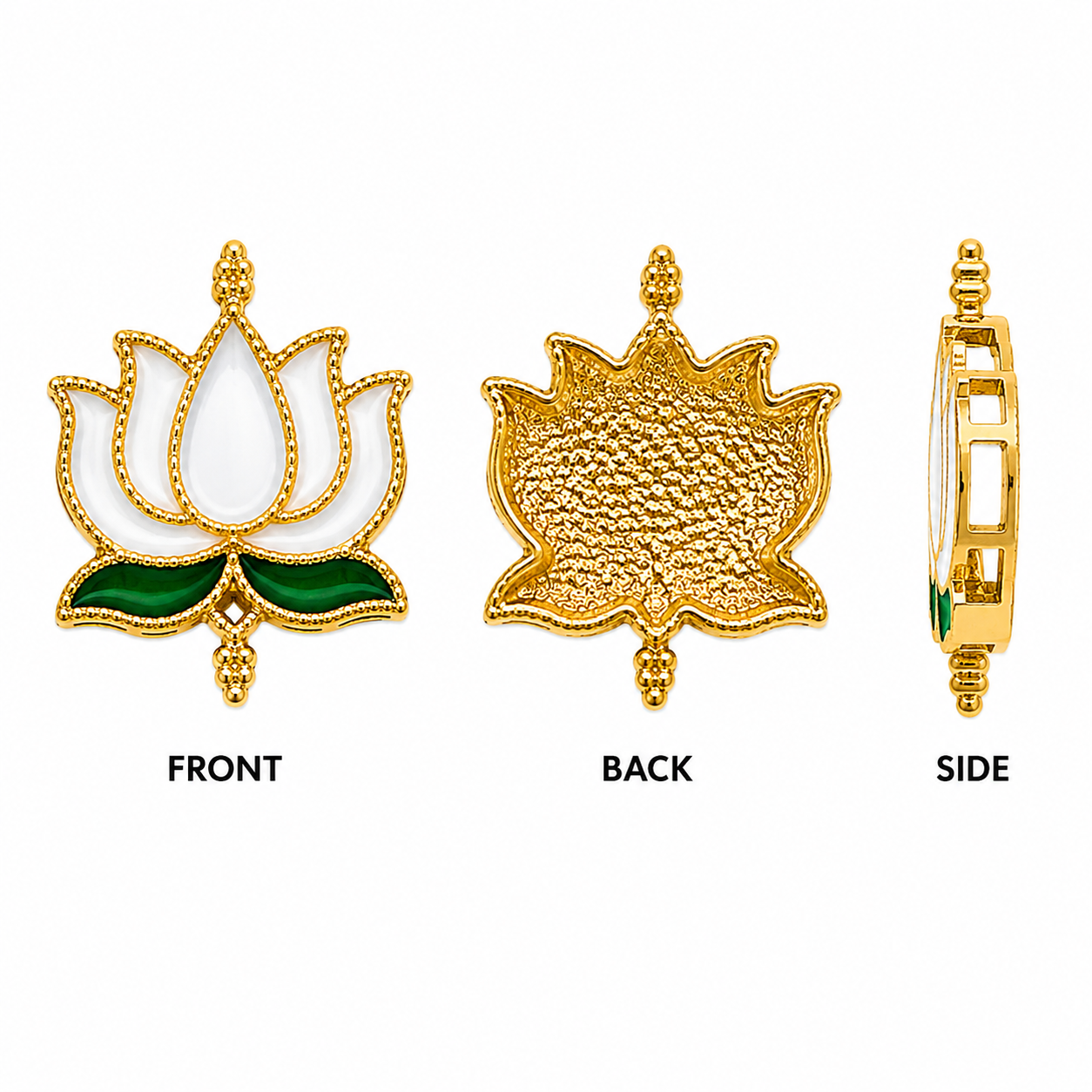 Lotus Shape Enamel Connector Charm – Gold Plated Decorative Jewelry Making Connector(PACK OF 12 PCS)
