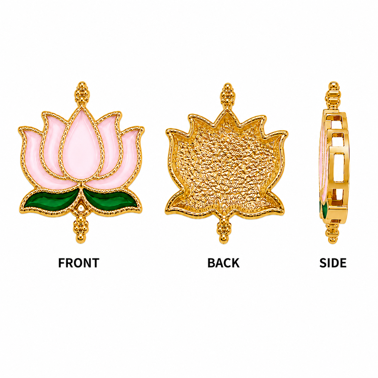 Lotus Shape Enamel Connector Charm – Gold Plated Decorative Jewelry Making Connector(PACK OF 12 PCS)