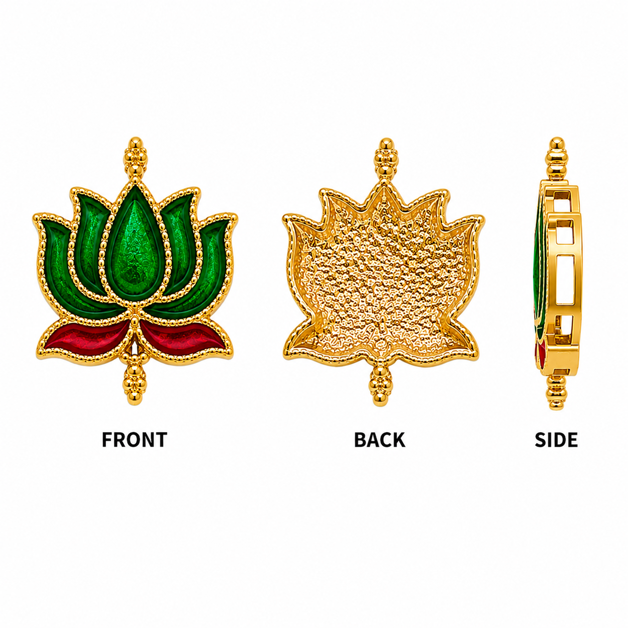 Lotus Shape Enamel Connector Charm – Gold Plated Decorative Jewelry Making Connector(PACK OF 12 PCS)