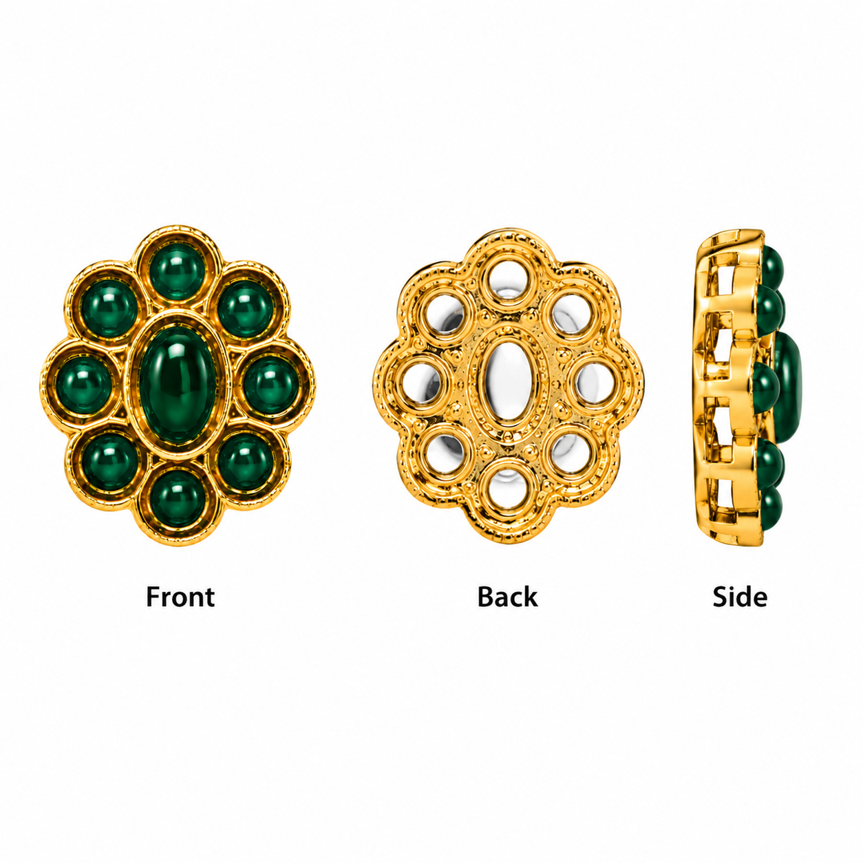 Premium Floral Kundan Embellishment for Jewelry Making | Designer Craft Stone | Ethnic DIY Decoration(PACK OF 12PCS)