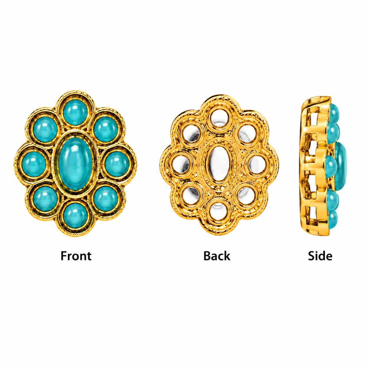 Premium Floral Kundan Embellishment for Jewelry Making | Designer Craft Stone | Ethnic DIY Decoration(PACK OF 12PCS)